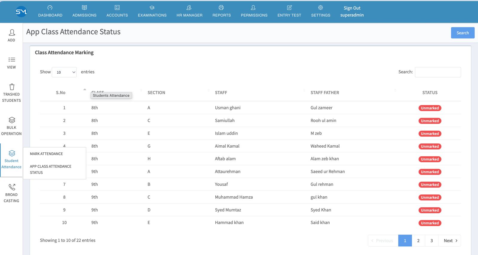School M web application screenshot 12