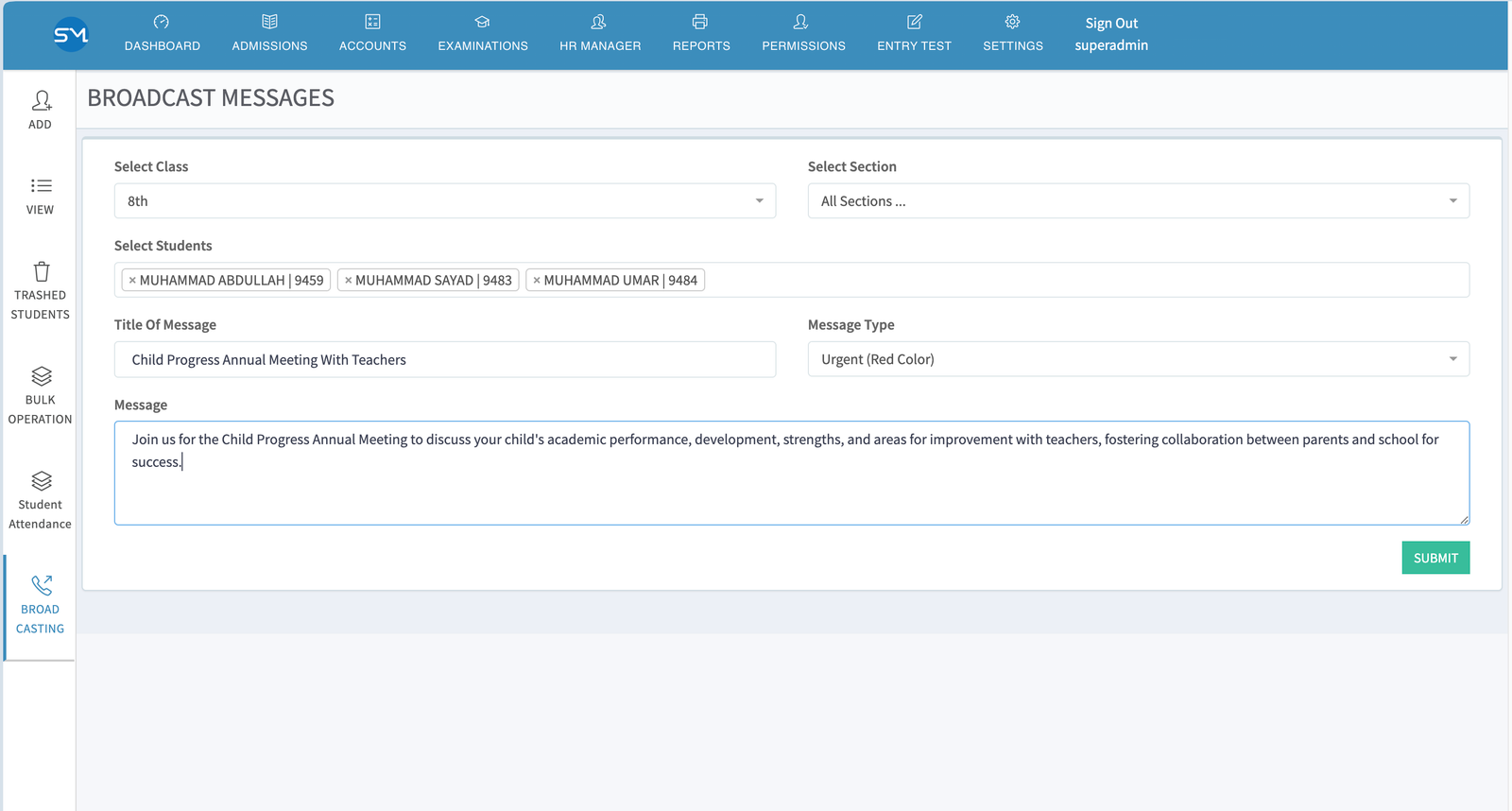 School M web application screenshot 13