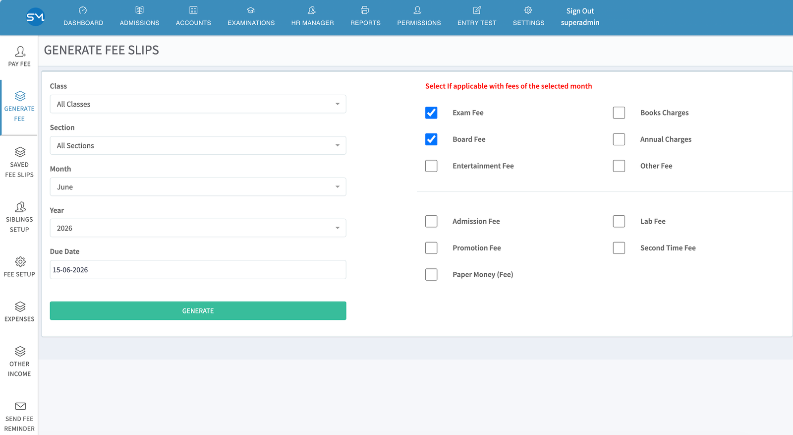 School M web application screenshot 15
