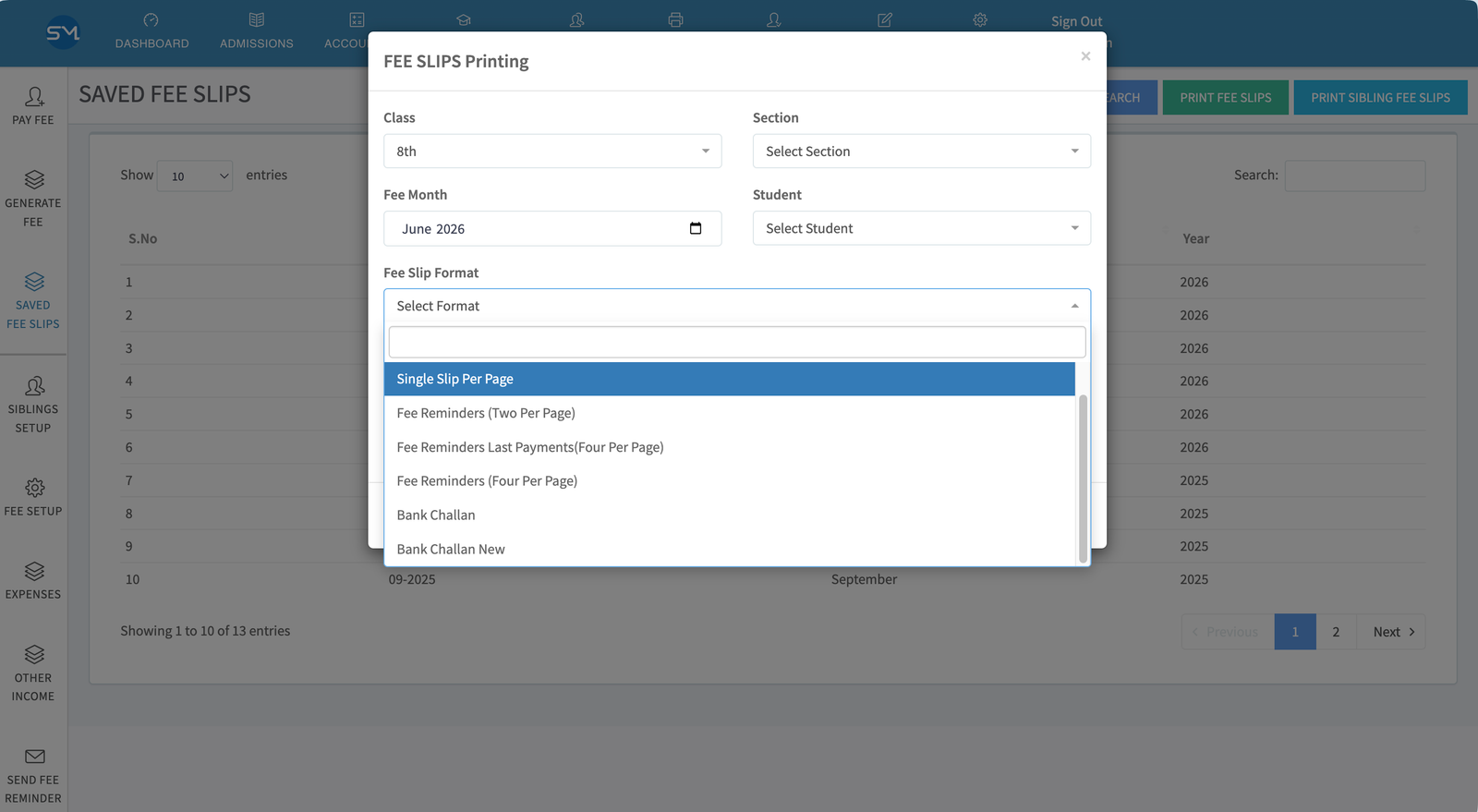 School M web application screenshot 20
