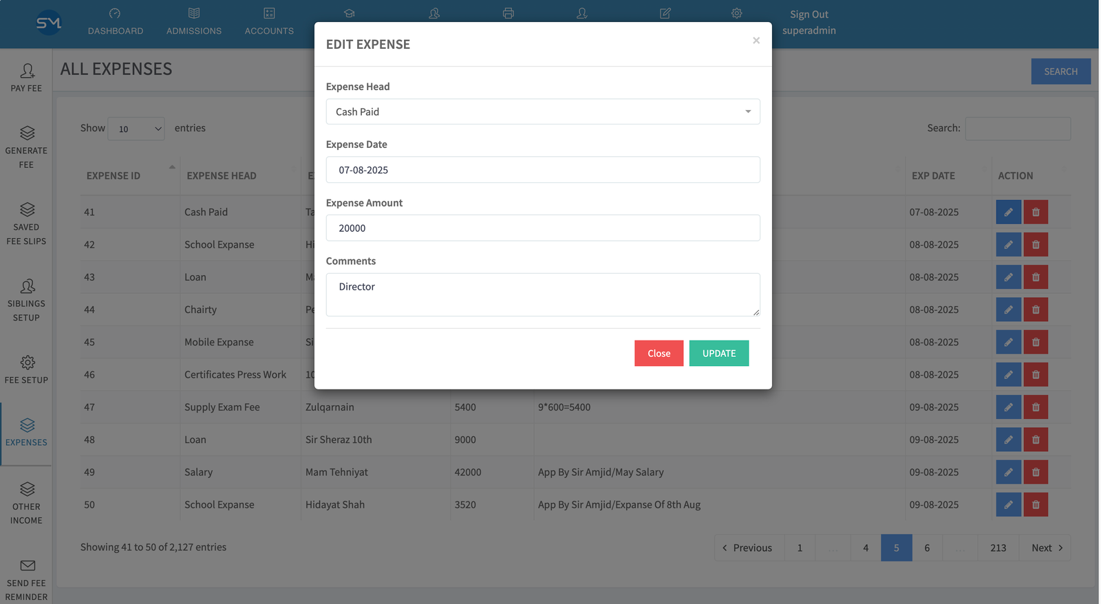 School M web application screenshot 26