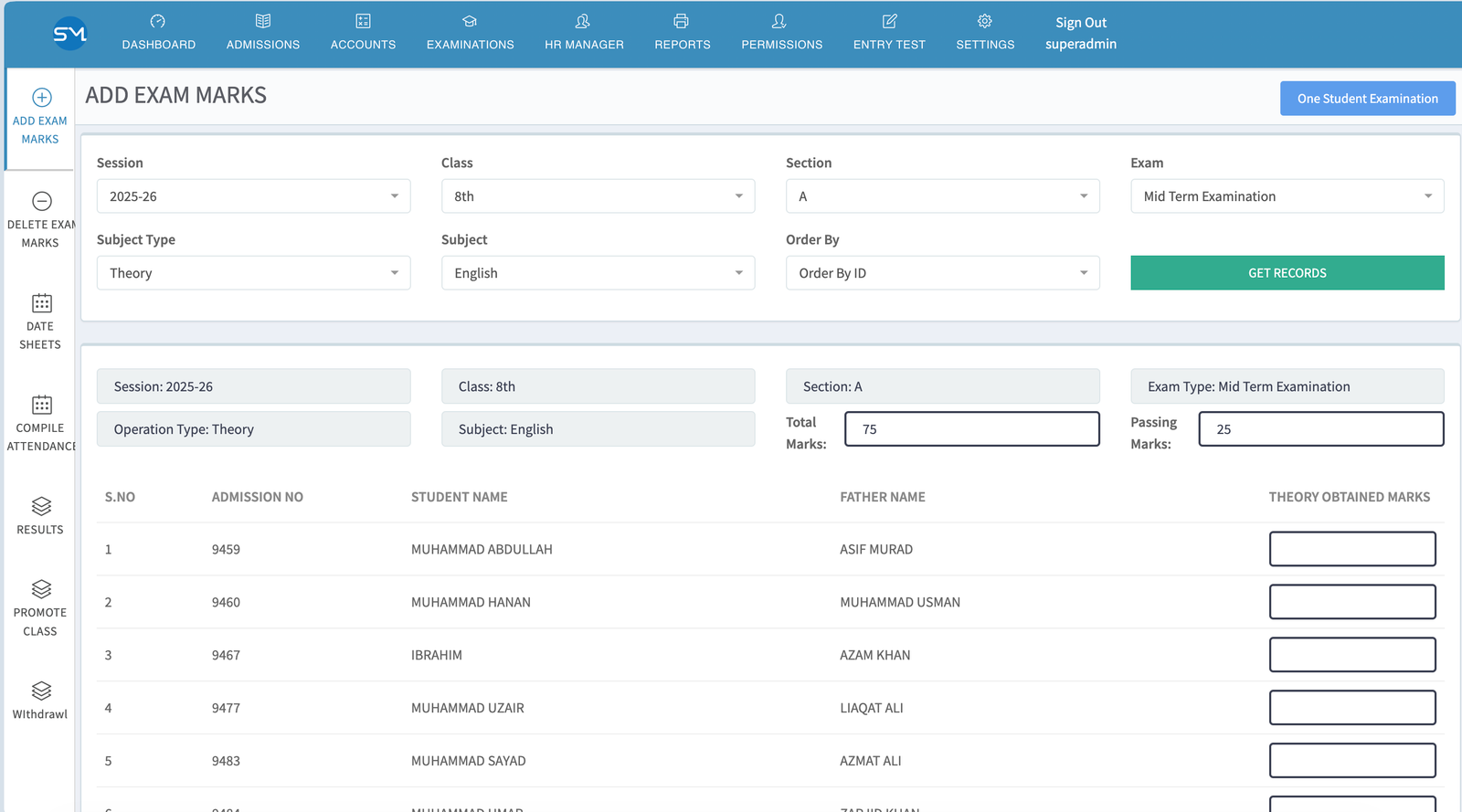 School M web application screenshot 28