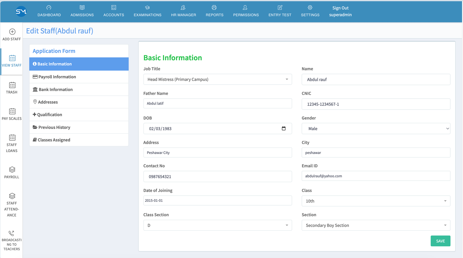 School M web application screenshot 38