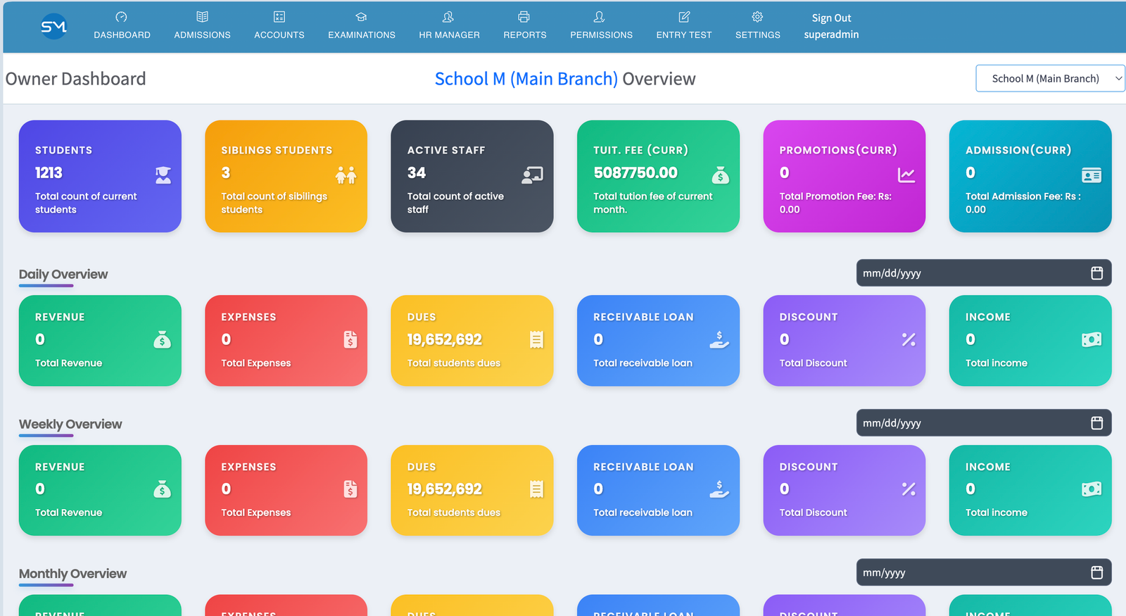 School M web application screenshot 4